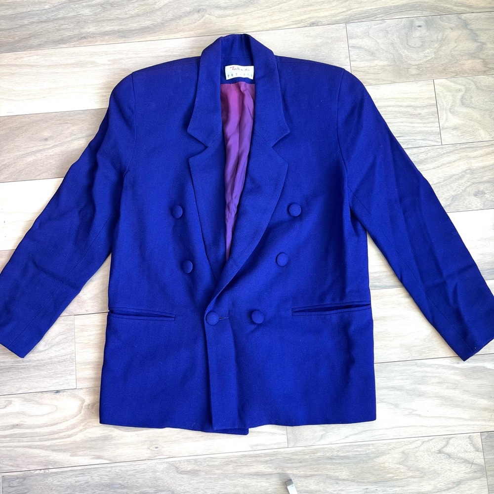 Vintage Talbots Pure Wool Double Breasted Blazer 4P Preppy Academia